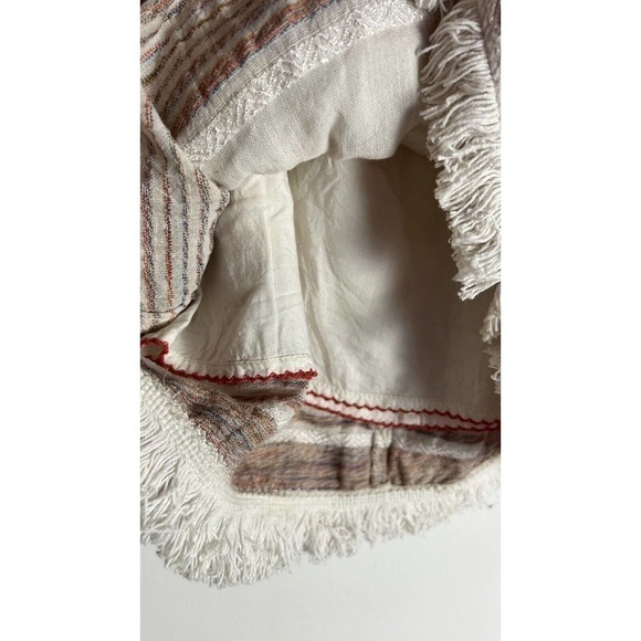 Anthropologie HOLDING HORSES Avery Faux Wrap Skirt Fringe Tie Side Beige Sz 0 - Picture 5 of 8